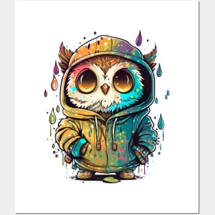 Owl in Hoody Posters and Art